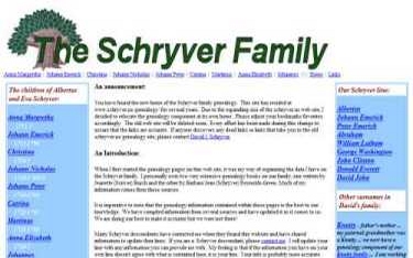 The Genealogy Website of the Schryver Family in America